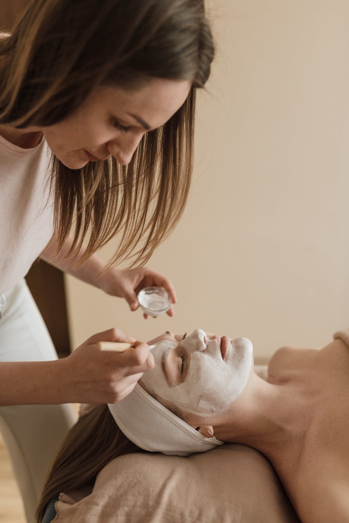 A Woman Having a Facial Treatment